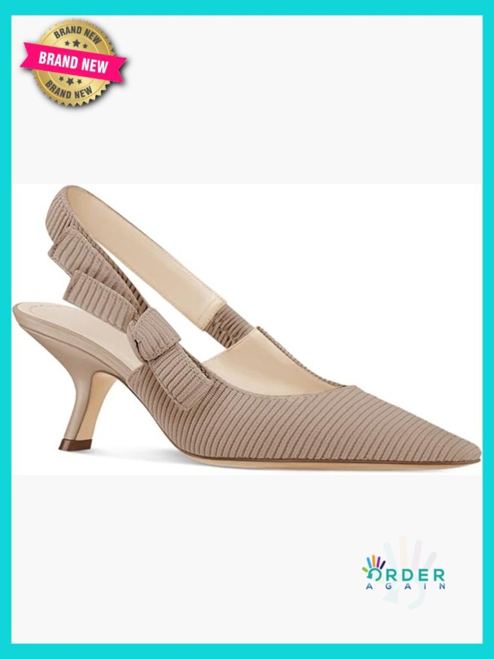 Womens Slingback Kitten Heels Closed Pointed Toe Bowknot Knitted Slip On Work
